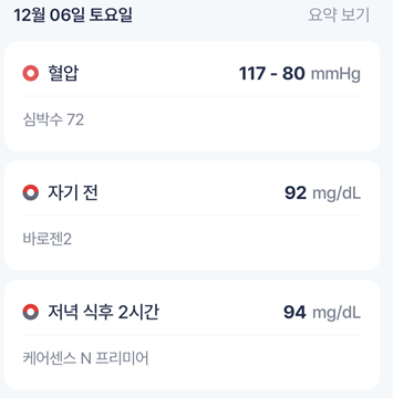 <74일 차, 12월 7일 일요일> 80kg진입과 공복혈당 82 mg/dL